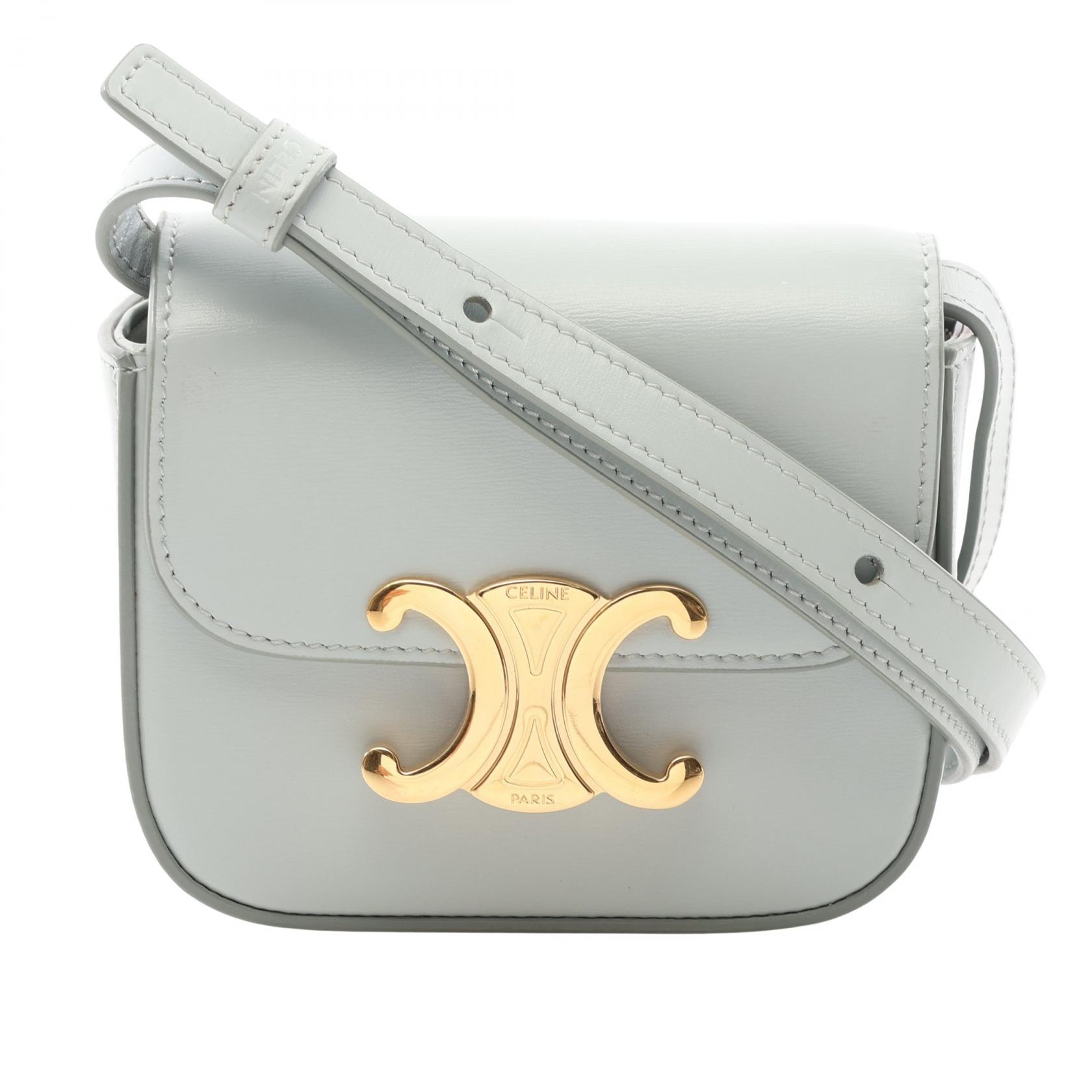 セリーヌ CELINE ミニ クロード ショルダーバッグ バッグ レザー レディース ブルー系 10I513DPV 【中古】