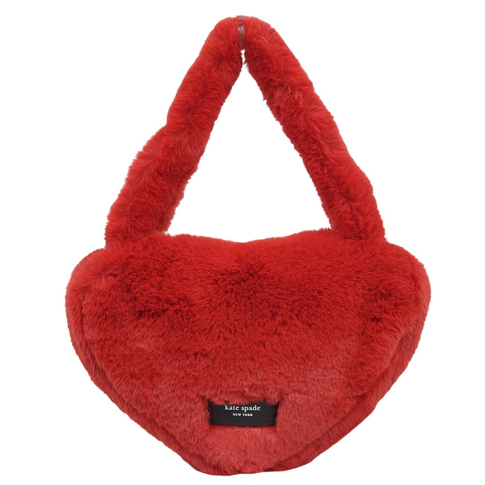 ケイトスペード 美品 ラバー フォー ファー ハート トート トートバッグ レディース レッド KJ903