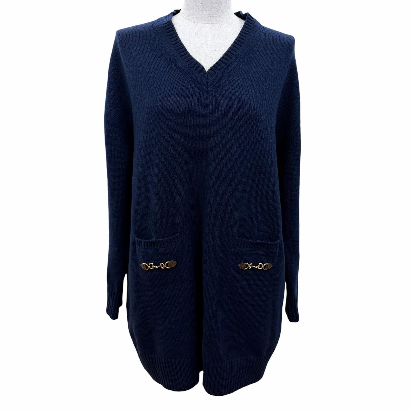 美品 グッチ ワンピース ネイビー レディース XS 749065