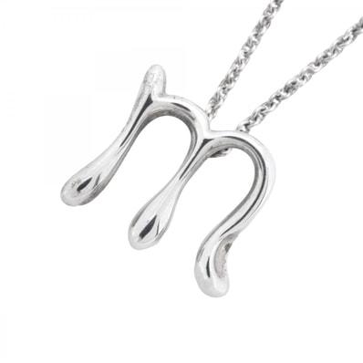 【6jdb0458】ティファニー ネックレス イニシャル m シルバー925【中古】レディース