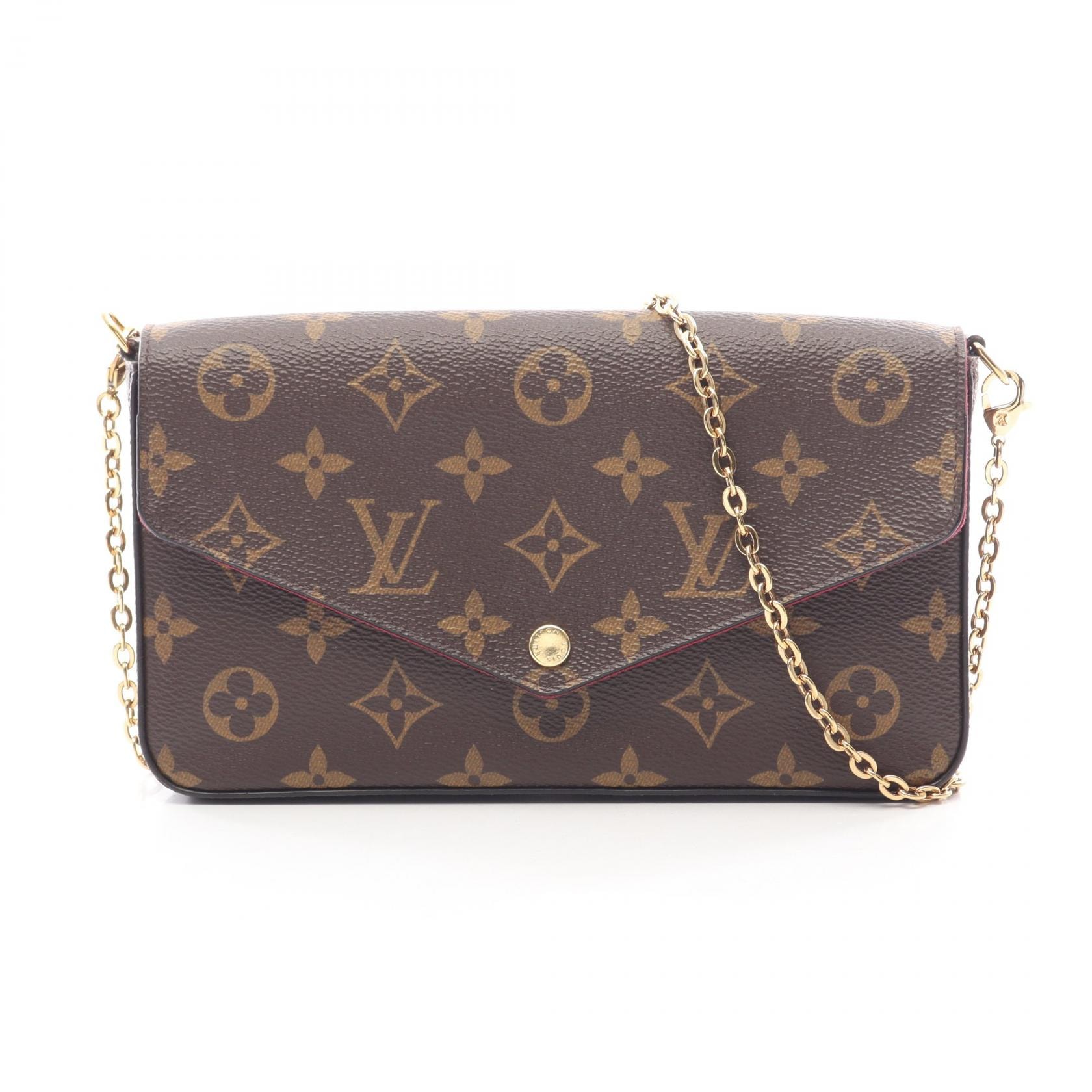 ルイ・ヴィトン LOUIS VUITTON ポシェット フェリシー モノグラム フューシャ ショルダーバッグ バッグ PVCコーティングキャンバス レザー レディース ブラウン系 M61276 【中古】
