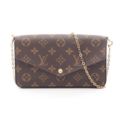 ルイ・ヴィトン LOUIS VUITTON ポシェット フェリシー モノグラム フューシャ ショルダーバッグ バッグ PVCコーティングキャンバス レザー レディース ブラウン系 M61276 【中古】