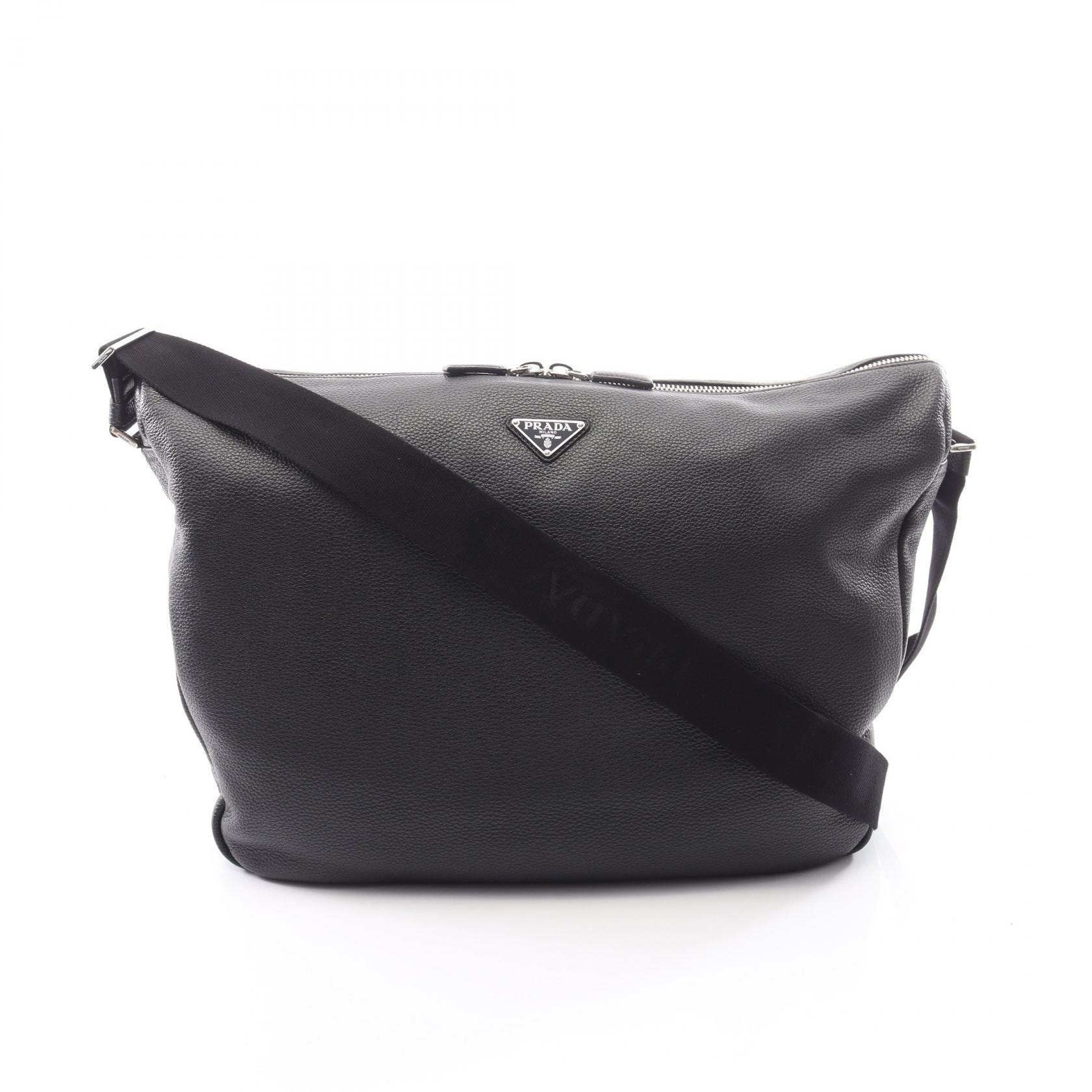 プラダ PRADA VIT.DAINO ショルダーバッグ バッグ レザー メンズ ブラック系 2VH185 【中古】