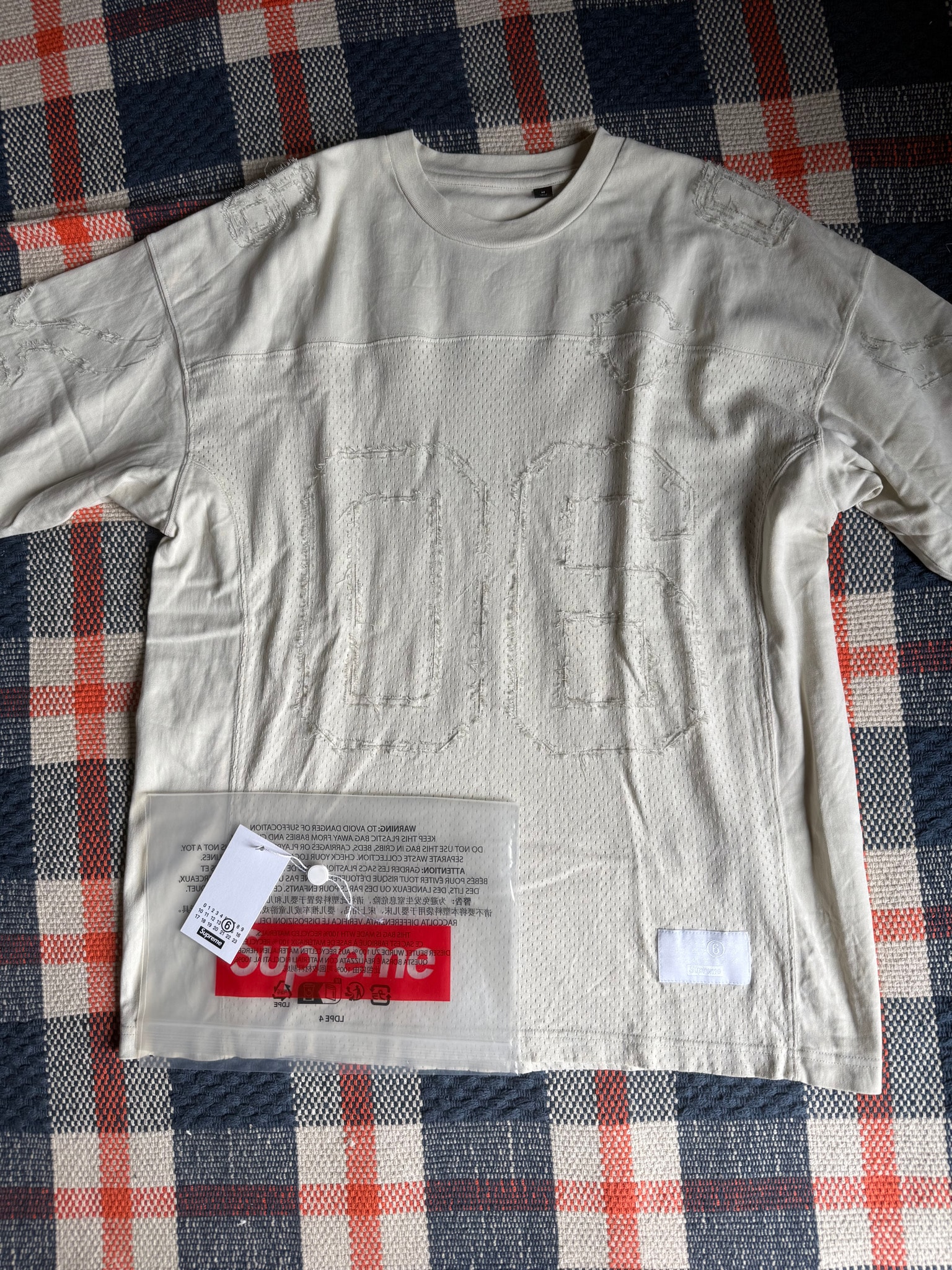 Supreme x MM6 Maison Margiela Cotton Football Jersey "White"