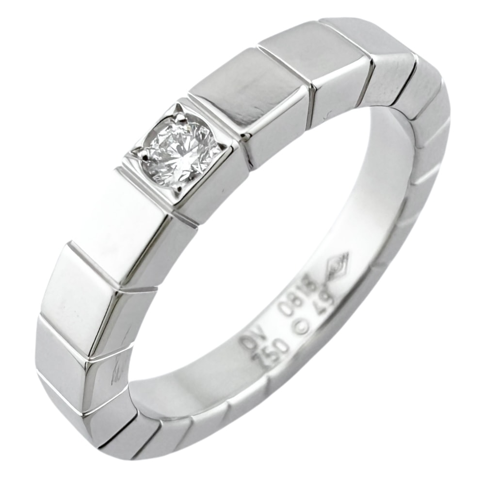カルティエ ラニエール リング 指輪 9号 18金 K18ホワイトゴールド ダイヤモンド レディース CARTIER  中古