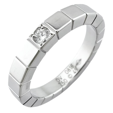 カルティエ ラニエール リング 指輪 9号 18金 K18ホワイトゴールド ダイヤモンド レディース CARTIER 中古