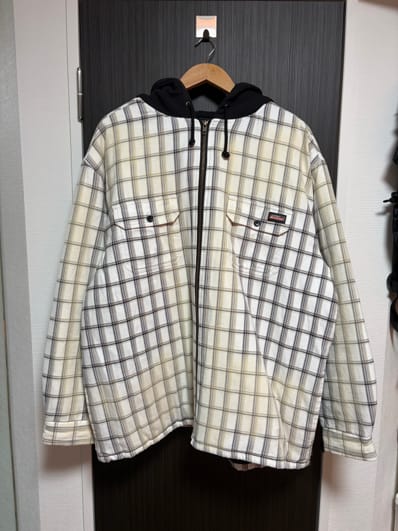 Supreme x Dickies Plaid Hooded Zip Up Shirt "White"
