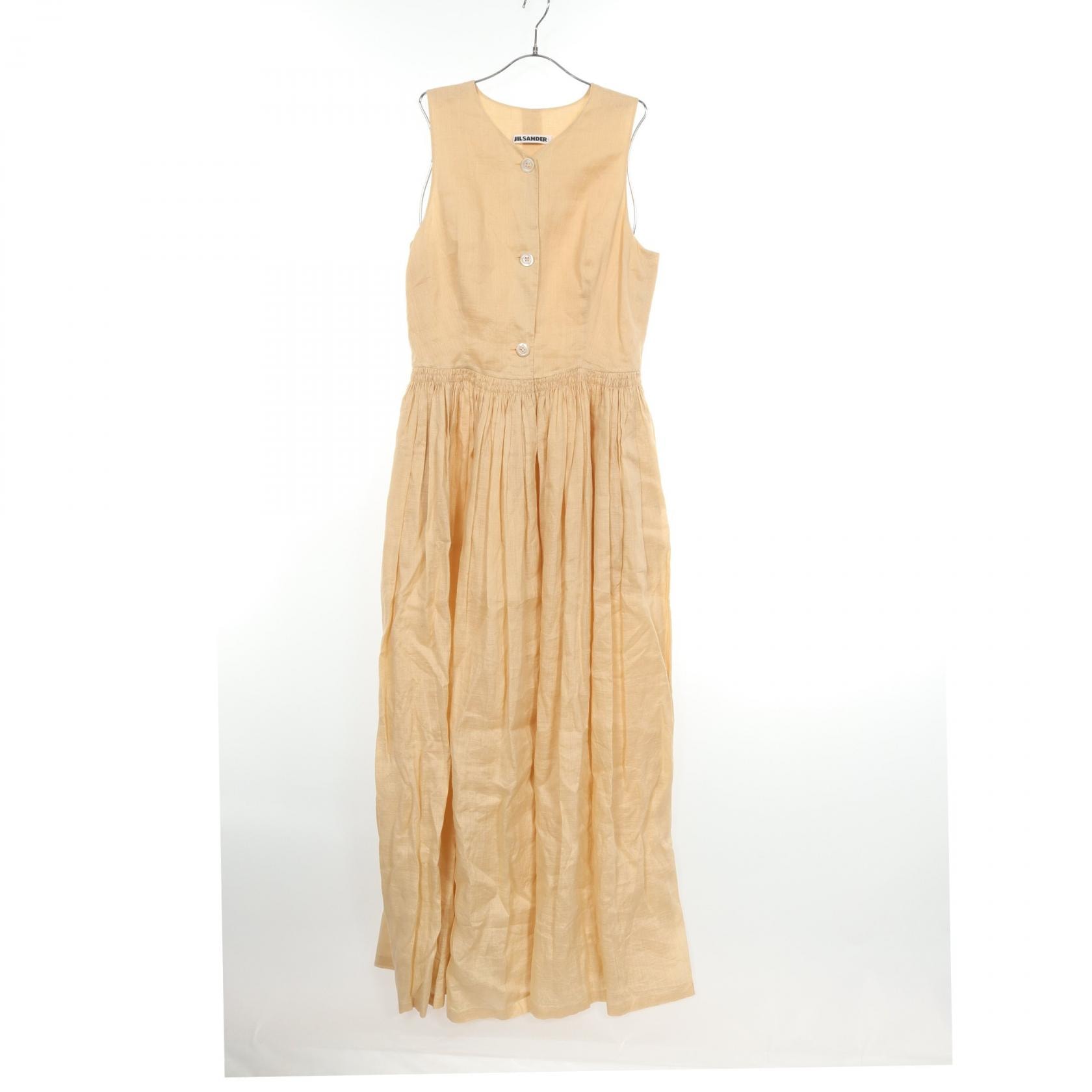 ジルサンダープラス JIL SANDER+ ノースリーブ ワンピース 衣料品 トップス ファブリック レディース ベージュ系 【中古】