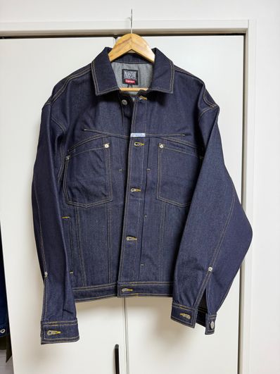Supreme x Marithe + Francois Girbaud X-Seam Denim Trucker Jacket "Rigid Indigo"