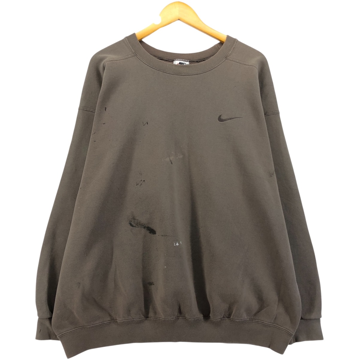 古着 90年代 ナイキ NIKE ペイント ワンポイントロゴスウェットシャツ トレーナー USA製 メンズL相当 ヴィンテージ/eaa582921