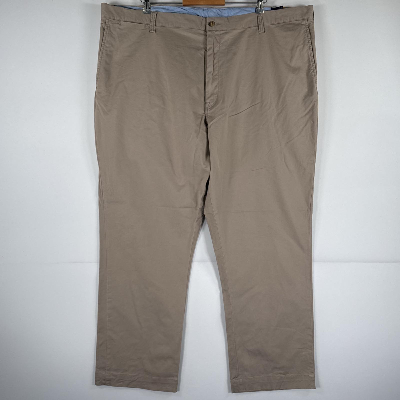 古着 ポロ・ラルフローレン POLO RALPH LAUREN チノパンツ チノパン ワンポイント スラックス 大きいサイズ w46B L30  ベージュ メンズ