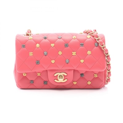シャネル CHANEL ミニマトラッセ20 アイコンチャーム ショルダーバッグ バッグ ラムスキン(羊革) レディース ピンク系 A69900 【中古】