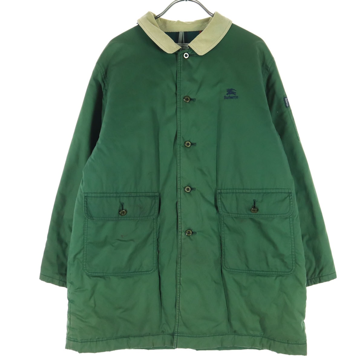 Burberrys バーバリーズ ワンポイントロゴ 長袖 中綿ジャケット 150A グリーン C-TK83