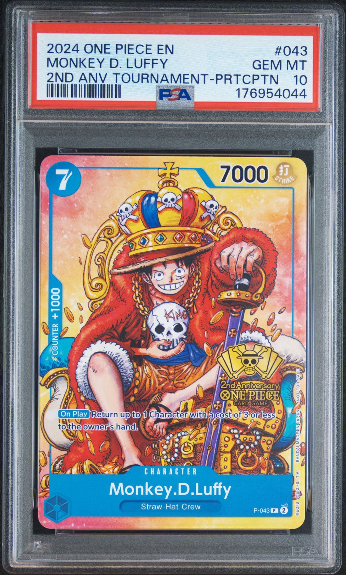 PSA10】モンキー・D・ルフィ P :参加賞 [P-043]【英語版