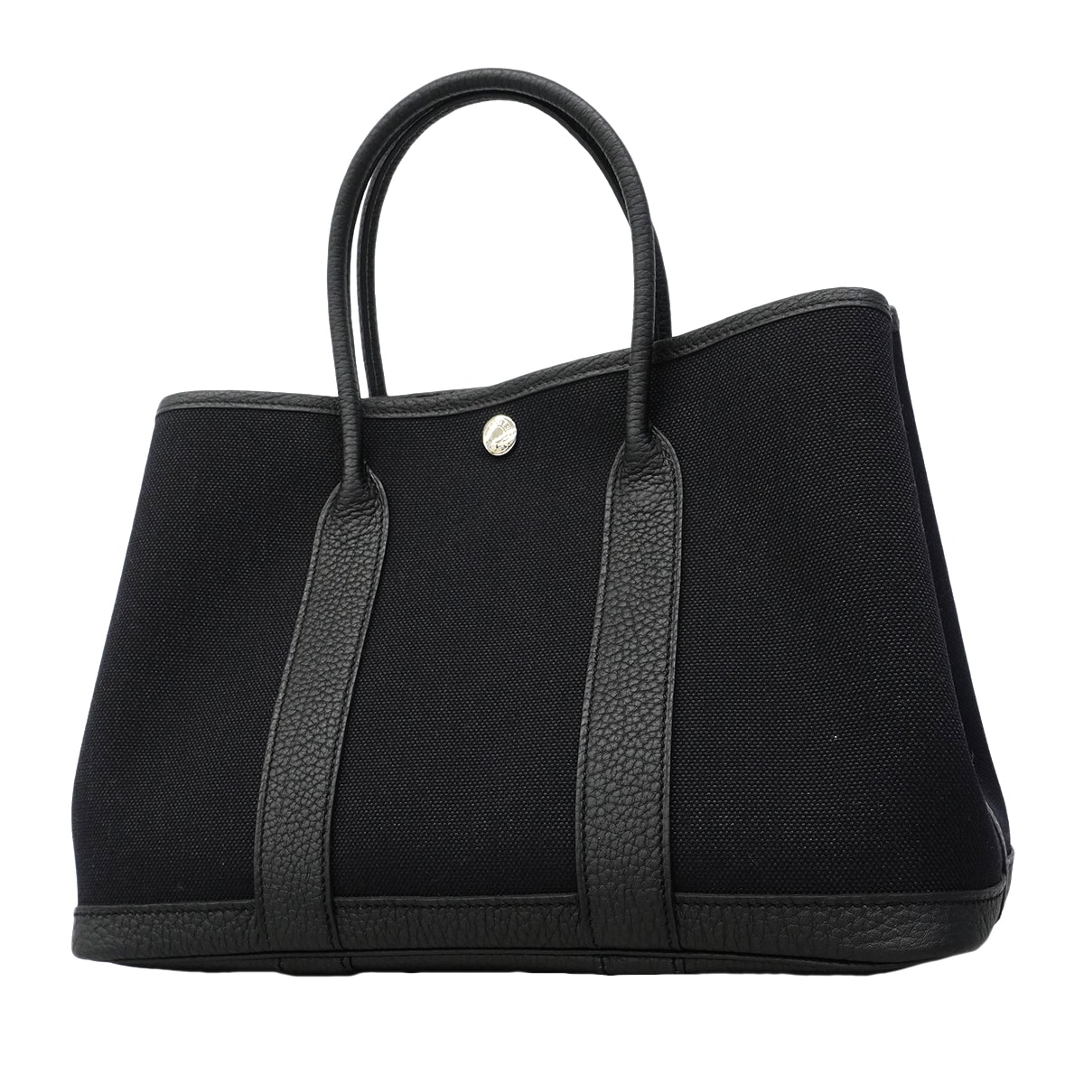 ★SALE【6fb3223】エルメス トートバッグ ガーデンパーティTPM トワルミリタリー ブラック シルバー金具 B刻印【中古】レディース