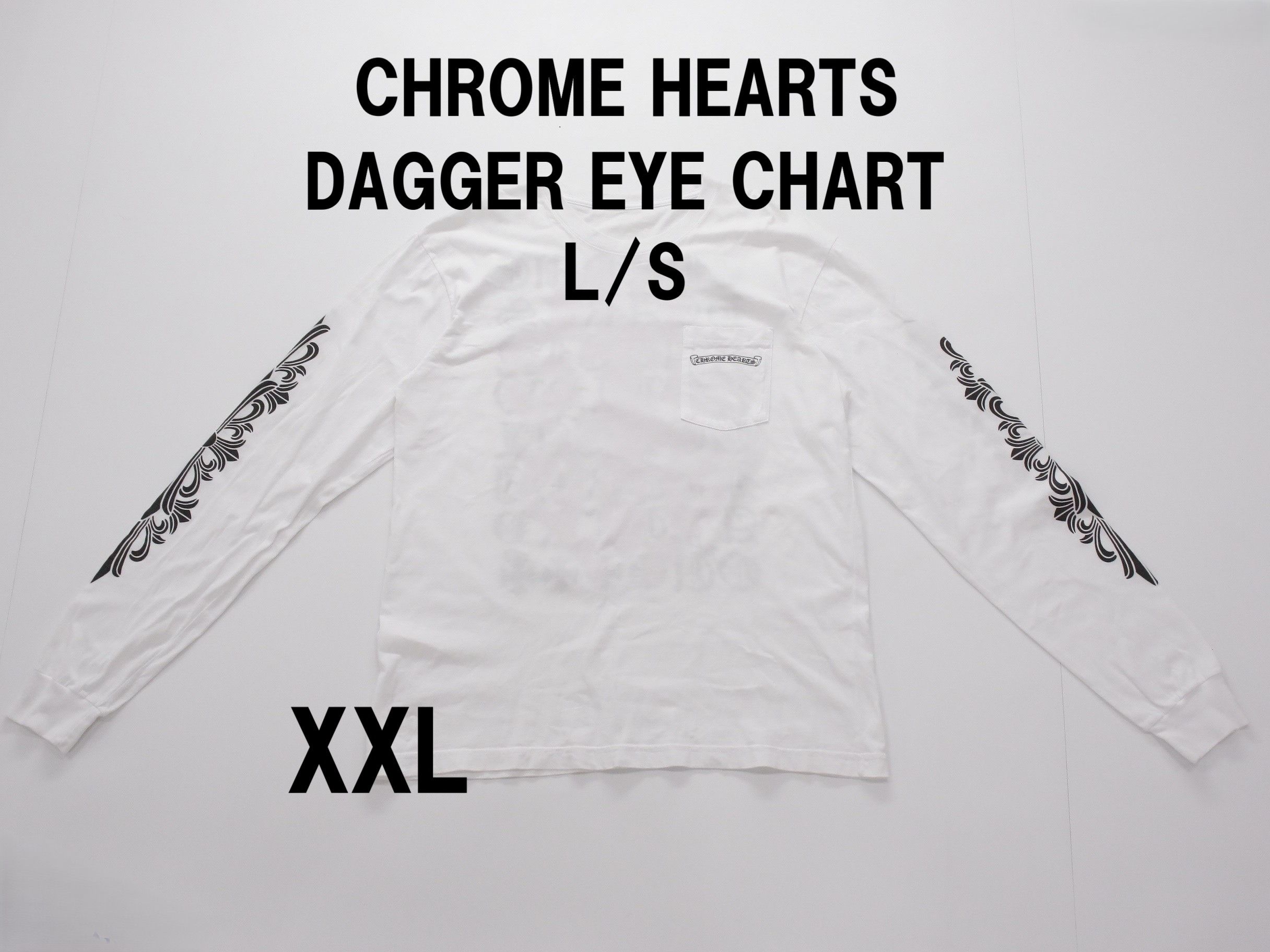 Chrome Hearts Dagger Eye Chart Pocket L/S T-Shirt "White"