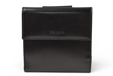 プラダ 財布/三つ折り PRADA 折財布 M512 ヴィンテージ NERO/ブラック【中古】