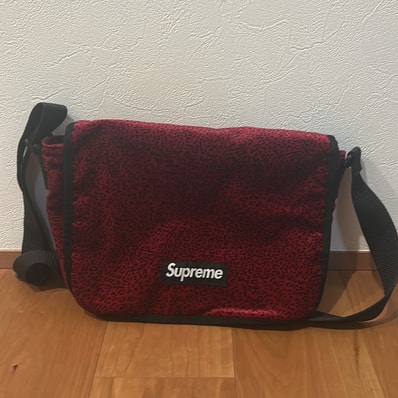 Supreme Velvet Small Messenger Bag "Red Leopard"