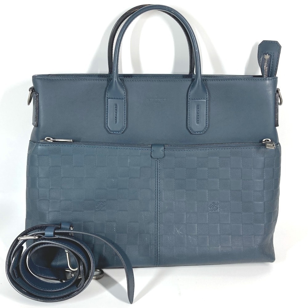 ルイヴィトン LOUIS VUITTON 7DW N41567 ダミエアンフィニ ショルダーバッグ 肩掛け 2WAYバッグ 斜め掛け トートバッグ ダミエアンフィニレザー コスモス ネイビー