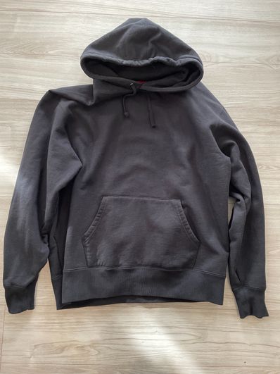 Supreme Satin Applique Hooded Sweatshirt "Black"