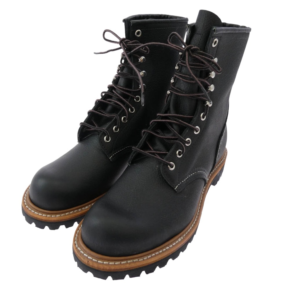 RED WING レッドウィング ブーツ 4501 8-inch Logger Non-Steel Toe 8インチ ロガー ノン・スティールトゥ ブーツ ブラック系 9.5【極上美品】【中古】