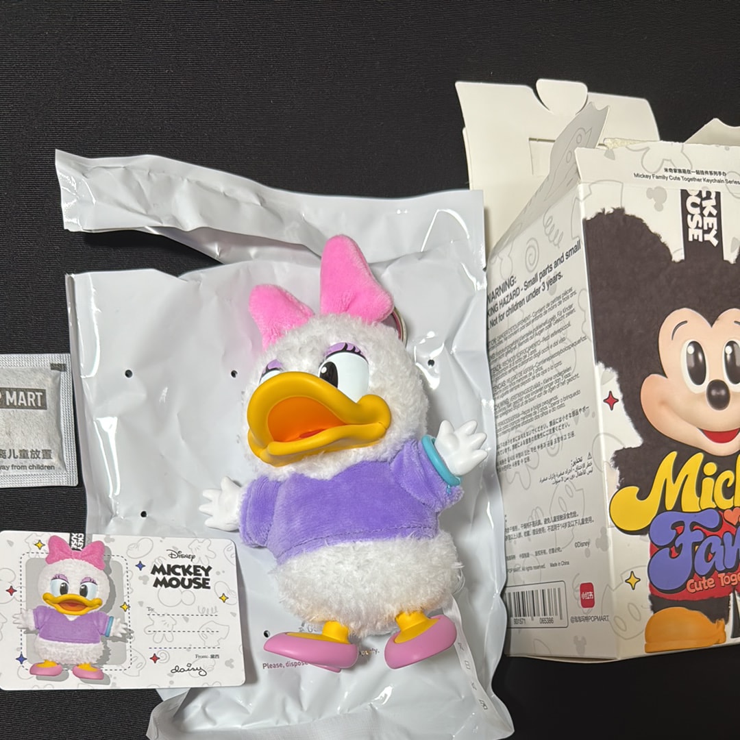 POP MART DISNEY Mickey Family Cute Together Series Plush Keychain Daisy