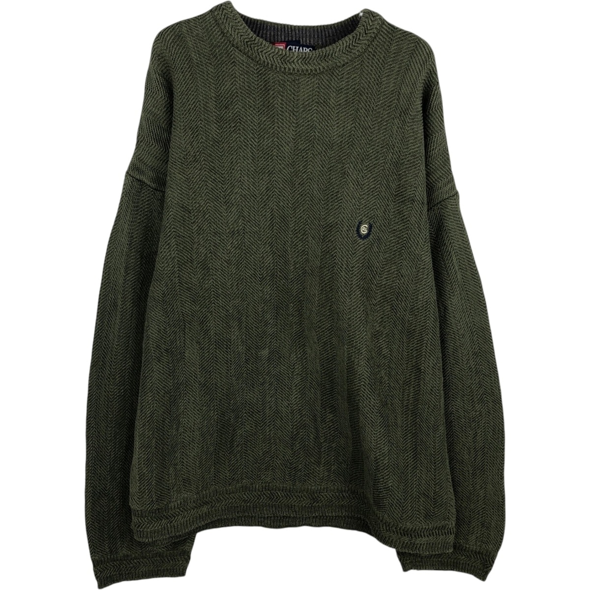 古着 ラルフローレン Ralph Lauren CHAPS チャップス ヘリンボーン コットンニットセーター メンズXL相当/eaa627491