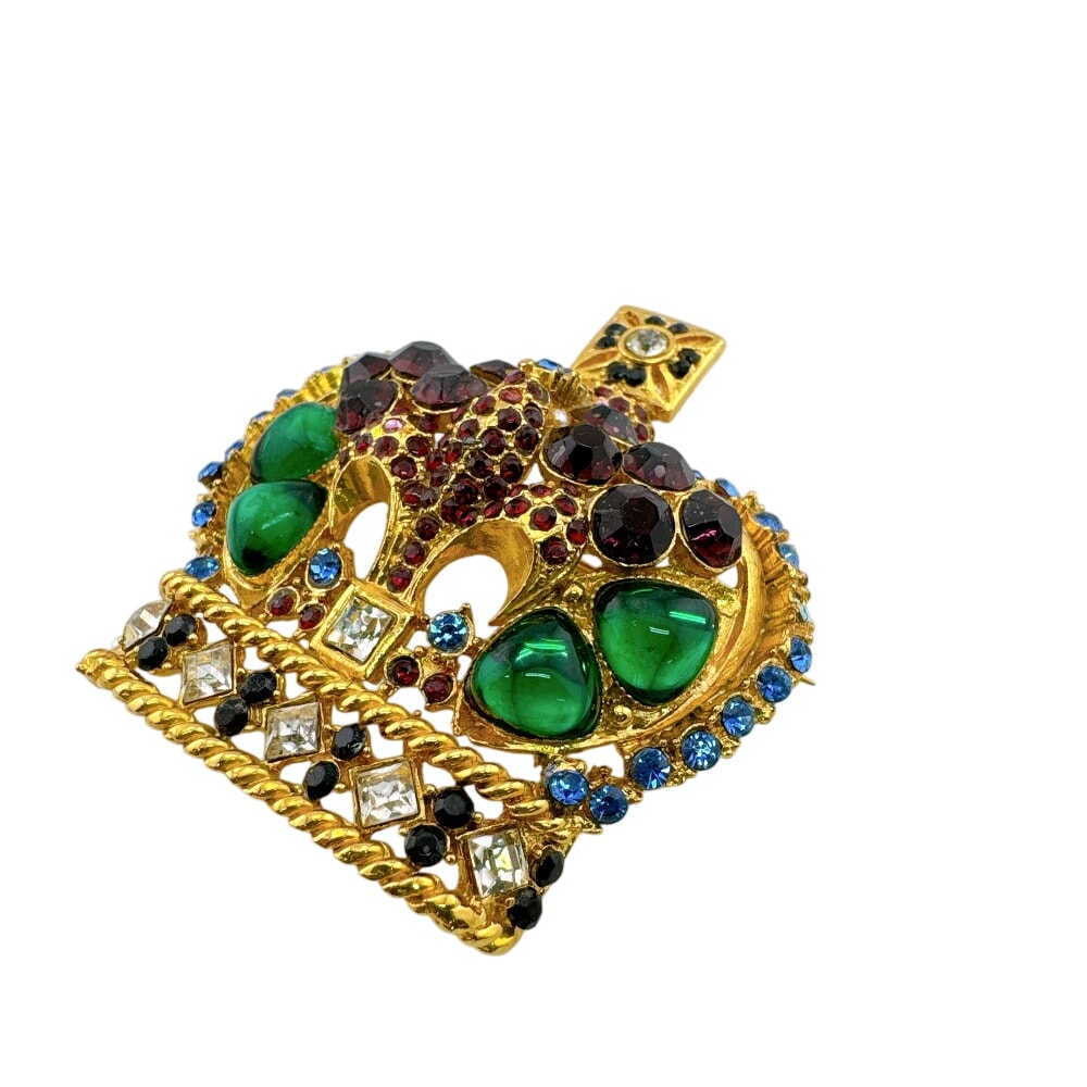 ヴェルサーチ VERSACE ブローチ 王冠モチーフ ゴールド