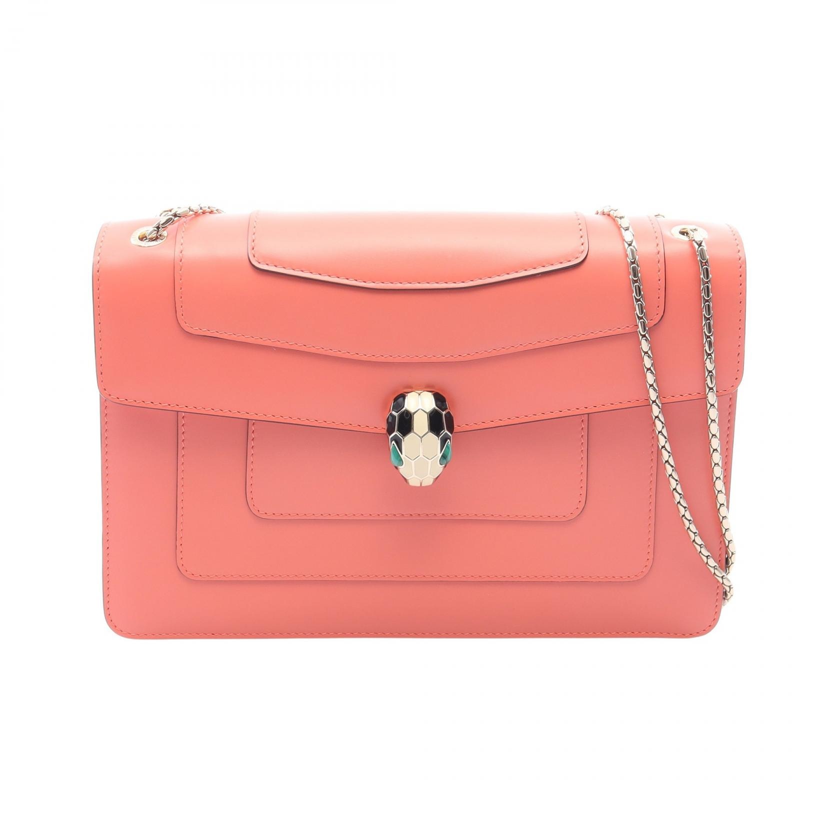 ブルガリ BVLGARI セルペンティ フォーエバー ショルダーバッグ バッグ レザー レディース オレンジ系 【中古】