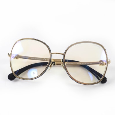 未使用品 シャネル メガネ ゴールド レディース 54□18 140 2218-S