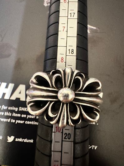 Chrome Hearts Double Floral Cross Ring "Silver"