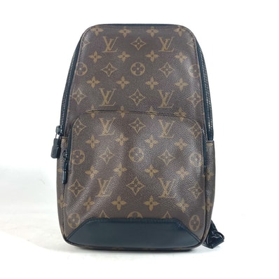 ルイヴィトン LOUIS VUITTON アヴェニュースリングバッグ M45897 モノグラムマカサー クロスボディ カバン ボディバッグ モノグラムキャンバス ブラウン