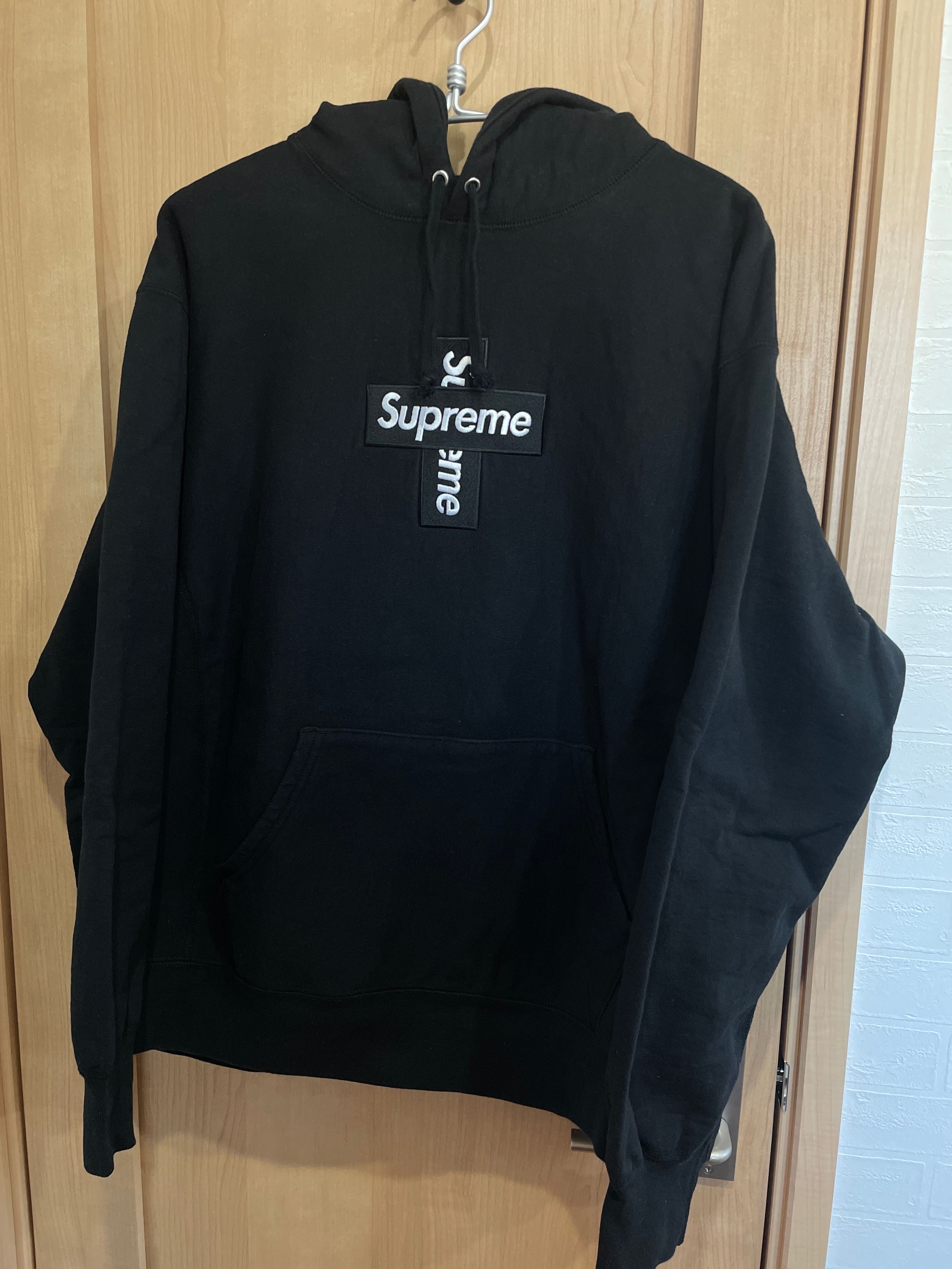 Supreme Cross Box Logo Hooded Sweatshirt "Black"