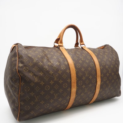 LOUIS VUITTON ルイ・ヴィトン モノグラム キャンバス キーポル 60 M41422 ボストンバッグ ブラウン コーティングキャンバス レザー メンズ