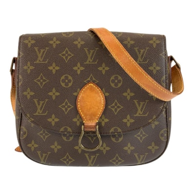 LOUIS VUITTON ルイヴィトン モノグラム サンクルーGM ブラウン ゴールド金具 PVC レザー/ ショルダーバッグ ポシェット 601901 【中古】