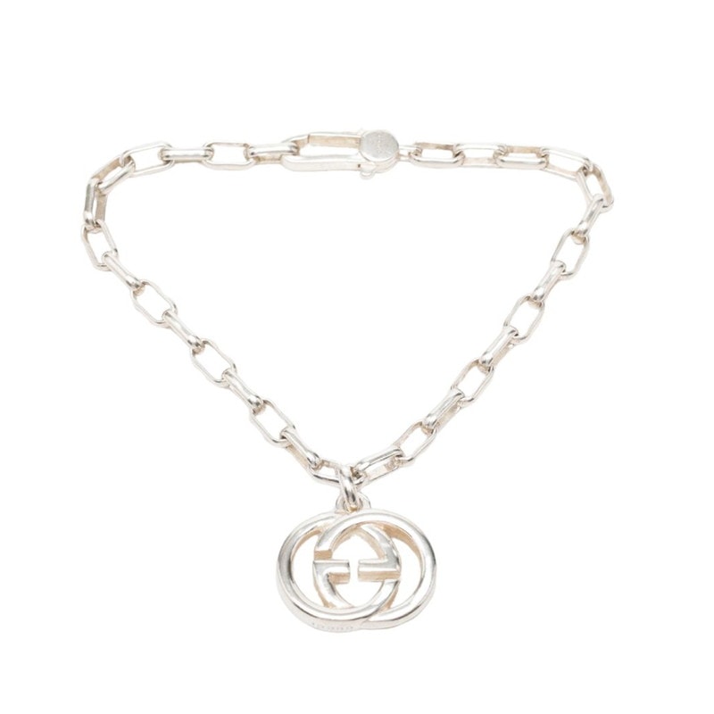 グッチ インターロッキングG ブレスレット #17 SV925 シルバー レディース GUCCI 中古