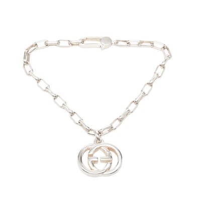 グッチ インターロッキングG ブレスレット #17 SV925 シルバー レディース GUCCI 中古