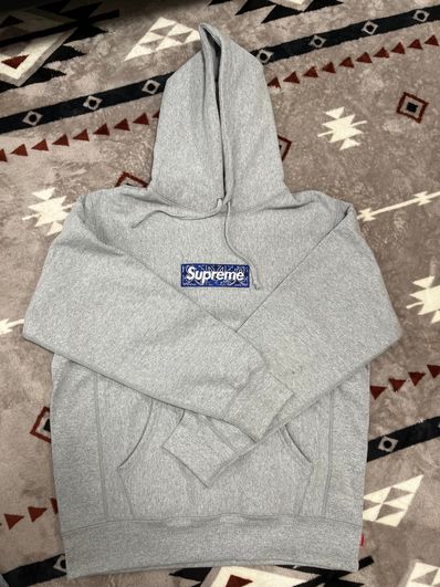Supreme Bandana Box Logo Hooded Sweatshirt "Grey"