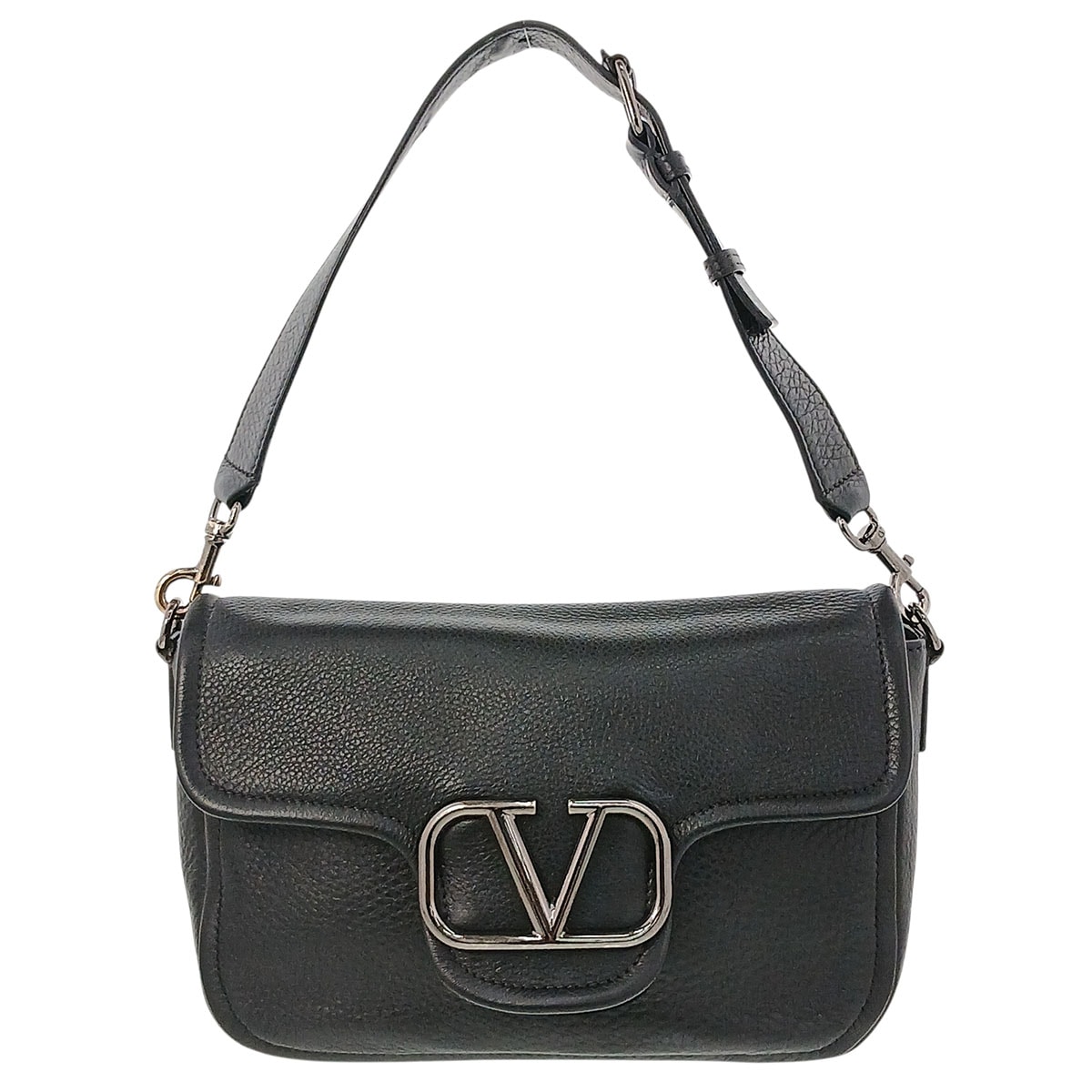 Valentino ヴァレンチノ Vロゴ オールタイム ショルダーバッグ  YB0C80EMP ブラック  レディース【中古】