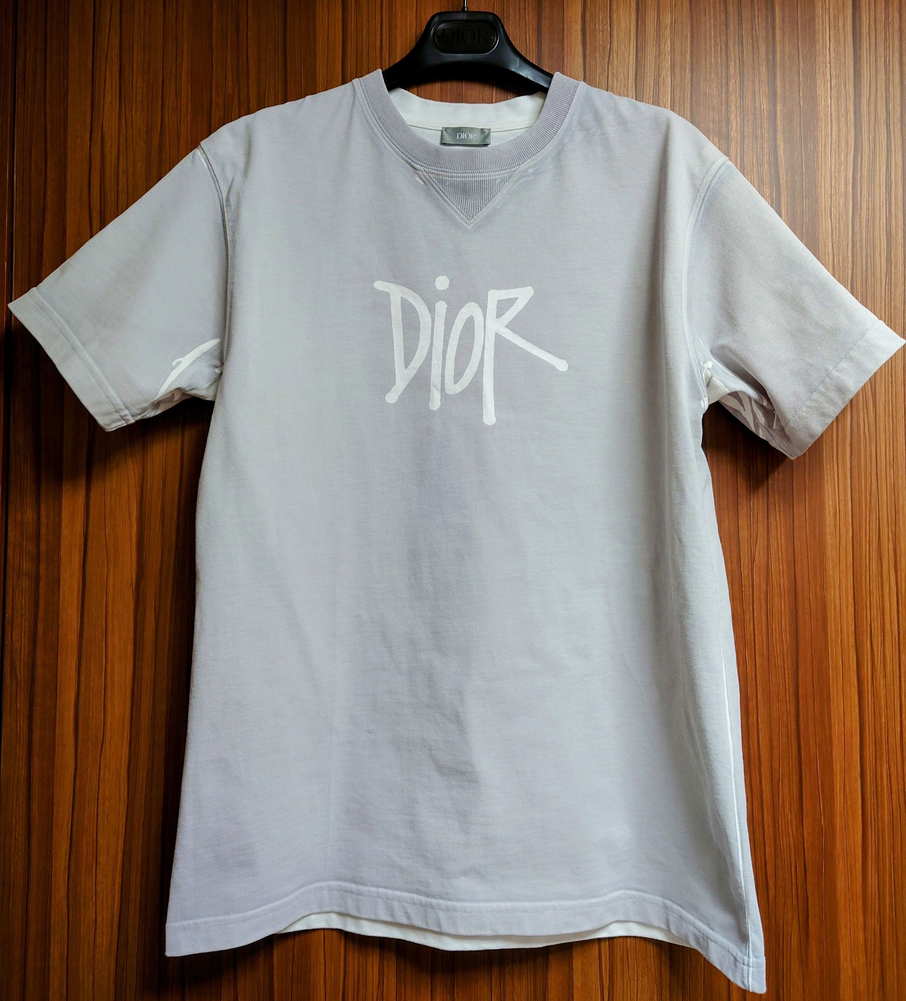 Dior x Shawn Stussy Oversized Logo T-shirt "Gray"