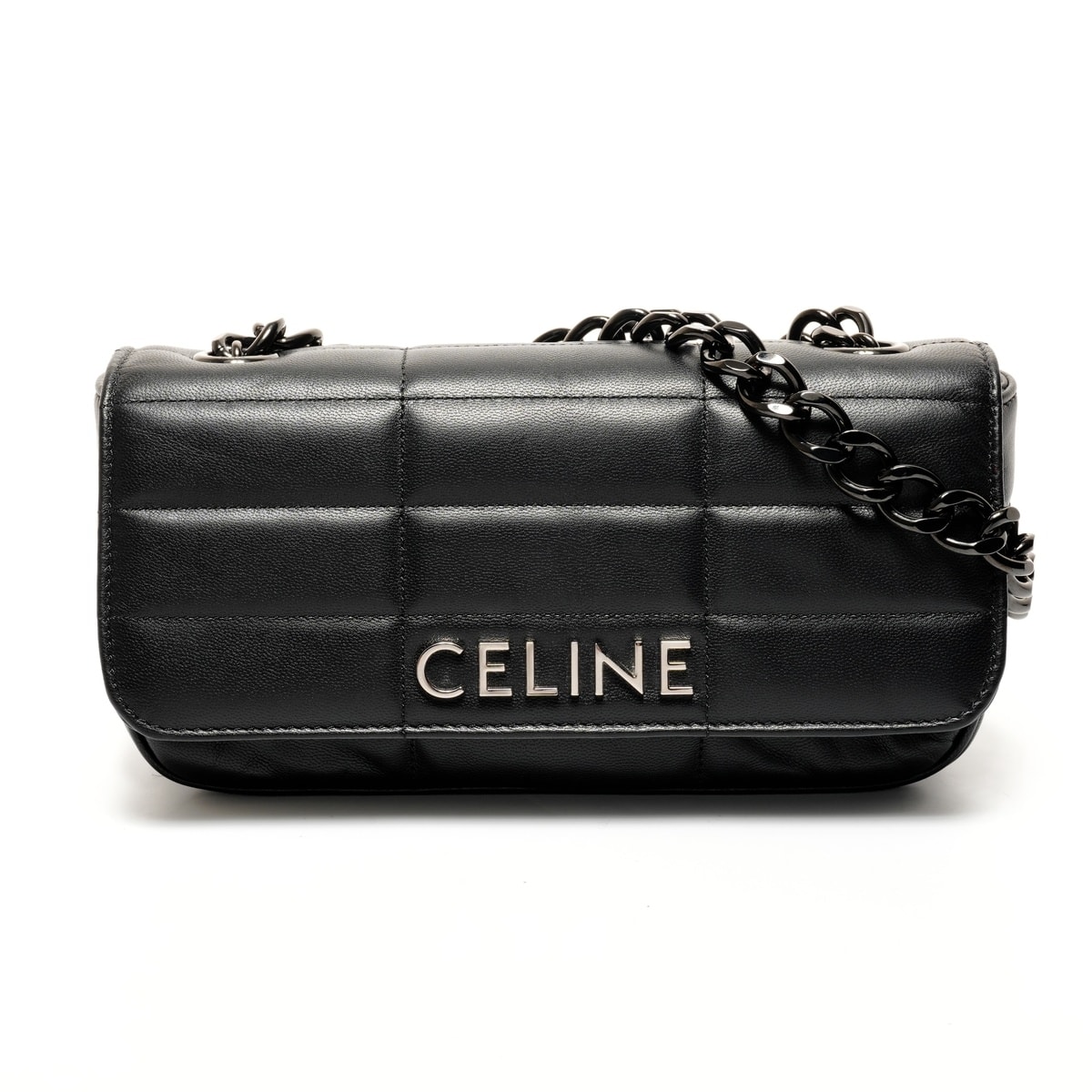 セリーヌ CELINE モノクローム フラップ マトラッセ カメラバッグ ワンショルダー ショルダーバッグ【中古】