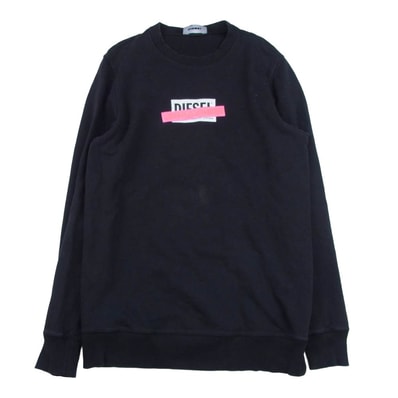 DIESEL ディーゼル スウェット ボックスロゴ クルーネック スウェット ブラック系 S【中古】