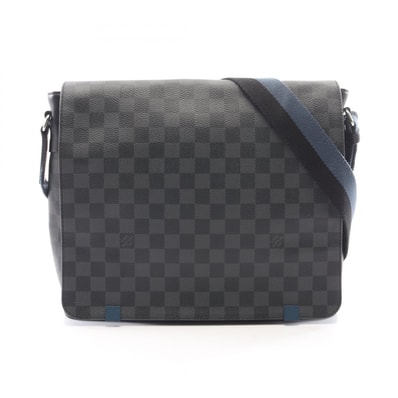 ルイ・ヴィトン LOUIS VUITTON ディストリクトMM ダミエグラフィット ショルダーバッグ バッグ PVCコーティングキャンバス レザー メンズ ブラック系 N42406 【中古】