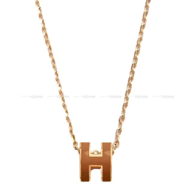 HERMES エルメス ネックレス ミニ ポップアッシュ ペンダント ニューゴールド ゴールドプレーテッド/ラッカー 新品