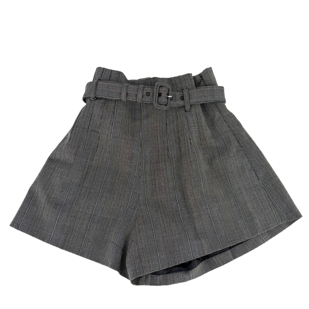 PRADA プラダ パンツ チェック ショートパンツ ボトムス アパレル 服 36 P205IH グレー シルバー金具  バージンウール   レディース オールシーズン 美品【中古品】