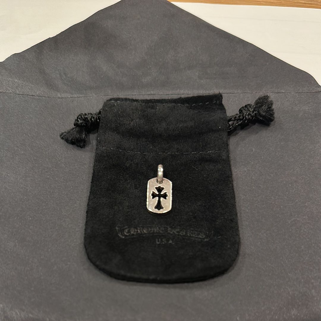 Chrome Hearts Dog Tag Tiny Cut Out Cross "Silver"