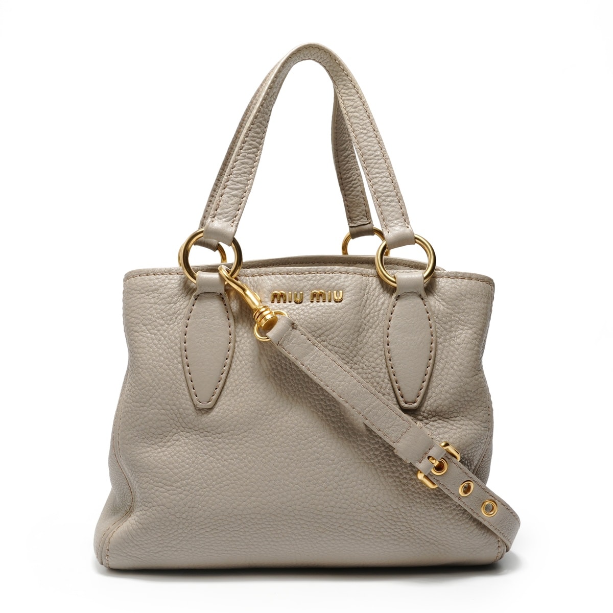 ミュウ ミュウ Miu Miu ヴィッテロ ロゴ 2WAY ハンドバッグ【中古】