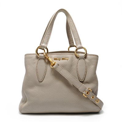 ミュウ ミュウ Miu Miu ヴィッテロ ロゴ 2WAY ハンドバッグ【中古】