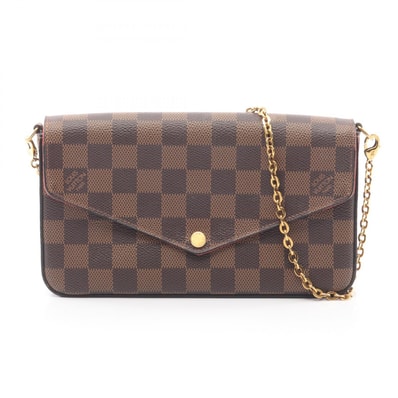 ルイ・ヴィトン LOUIS VUITTON ポシェット フェリシー ショルダーバッグ バッグ PVCコーティングキャンバス ダミエ エベヌ レディース ブラウン系 N63032 【中古】
