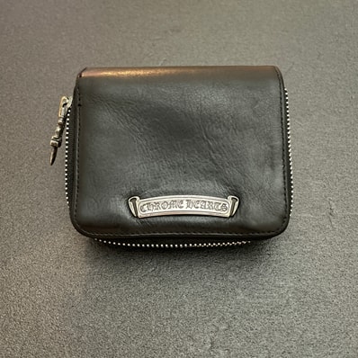 Chrome Hearts Square Zip Bill Wallet / Leather "Black"